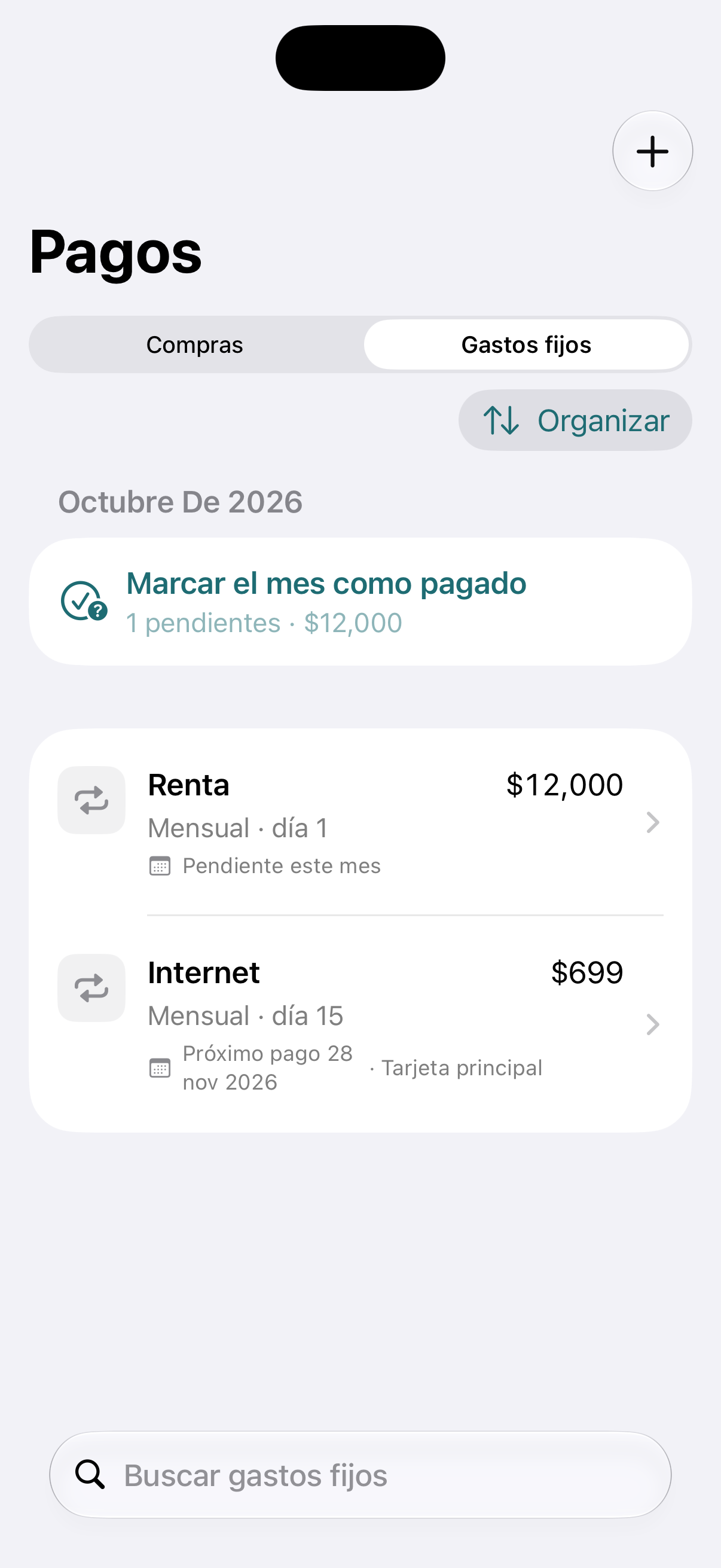 Pantalla de Pagos en Antemano